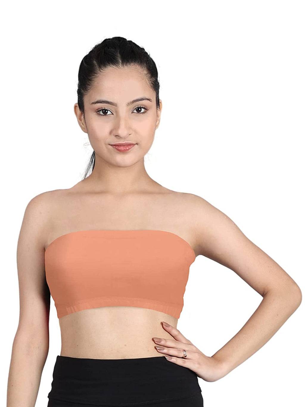 Double-layer Cotton Strapless Bras For Young Women