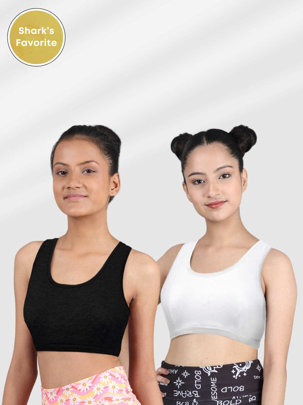 Cotton Training Bras for Girls 8-14 Years Sports Bras for Teens 3 Pack