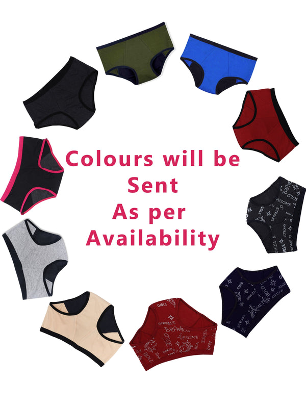 D'chica Rainbow Period Anti-Microbial Eco-Friendly Lining Panties Pink with Black Lining, PFOS PFAS Free