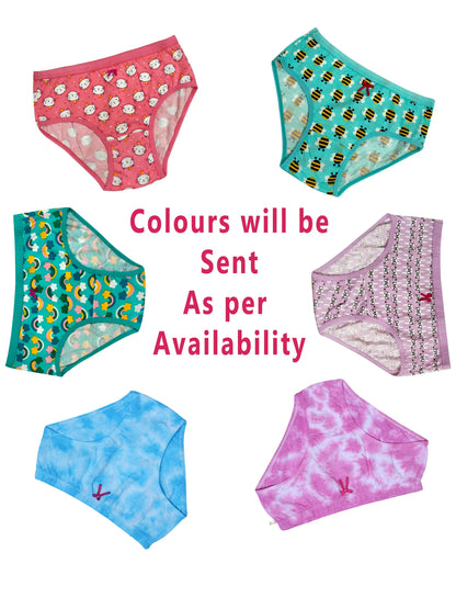 Cotton Hipster Briefs For Women | Breathable | Elasticated Waistband | Assorted Printed Panties Pack Of 1