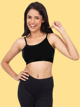 Double-layer Thin Strap Cotton Sports Bra | Non Padded Bra For Young Women | Solid Bra Pack of 3