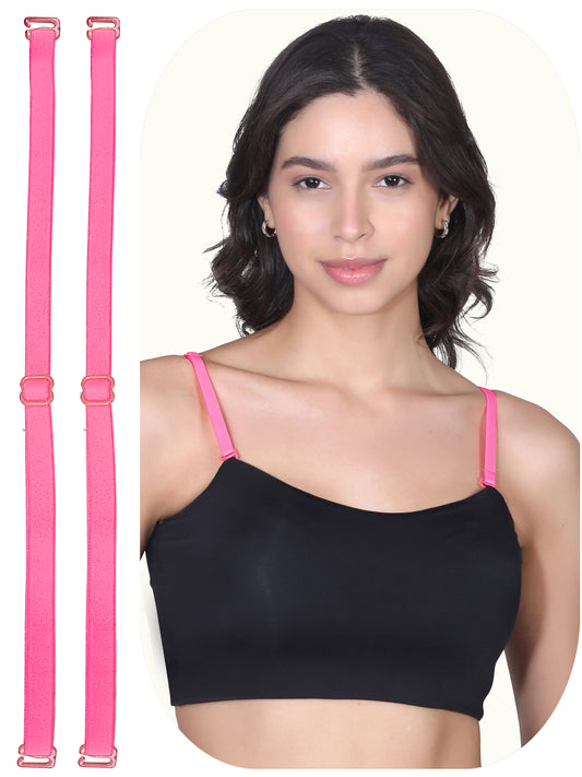 Adjustable Cotton Bra Strap | Durable Straps for Bra | Neon Pink