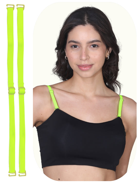 Adjustable Cotton Bra Strap | Durable Straps for Bra | Neon Yellow