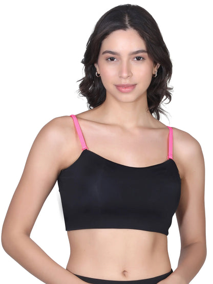 D'chica Adjustable Low Back Bra Converter with 2-Hook Extender | Durable Neon Pink Cotton Bra Straps for Women and Backless Outfits D'chica