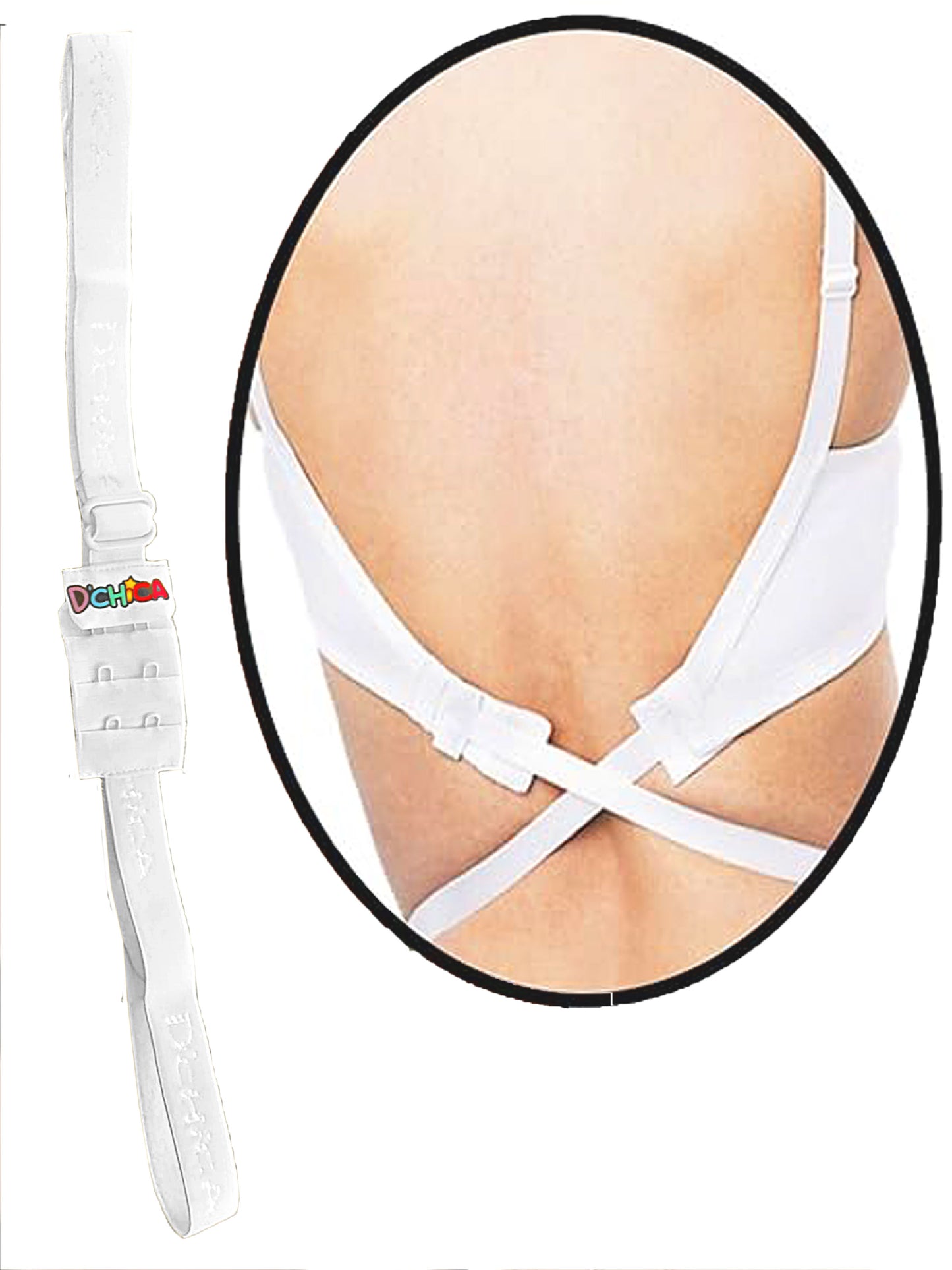 D'chica Adjustable Low Back Bra Converter: 2-Hook Extender Strap for Backless and Low-Back Outfits Pack of 2