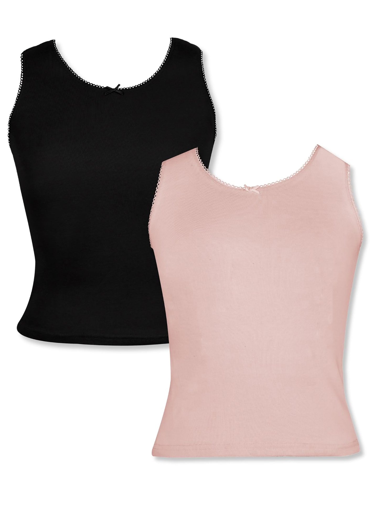 Cotton Pink and Black Camisole Vest Tank Top