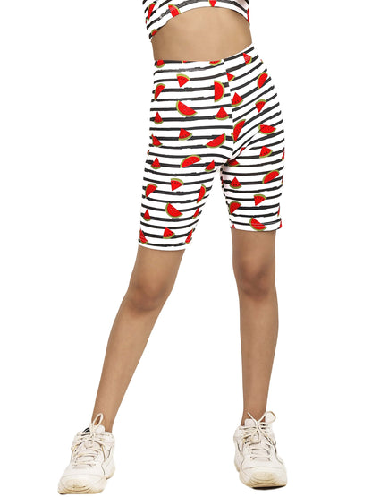 D’CHICA COTTON CYCLING SHORTS | RED WATERMELON PRINT TIGHTS