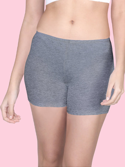 Full Coverage High Waist Long Panties with Gusseted Crotch and No Side Seams in Grey