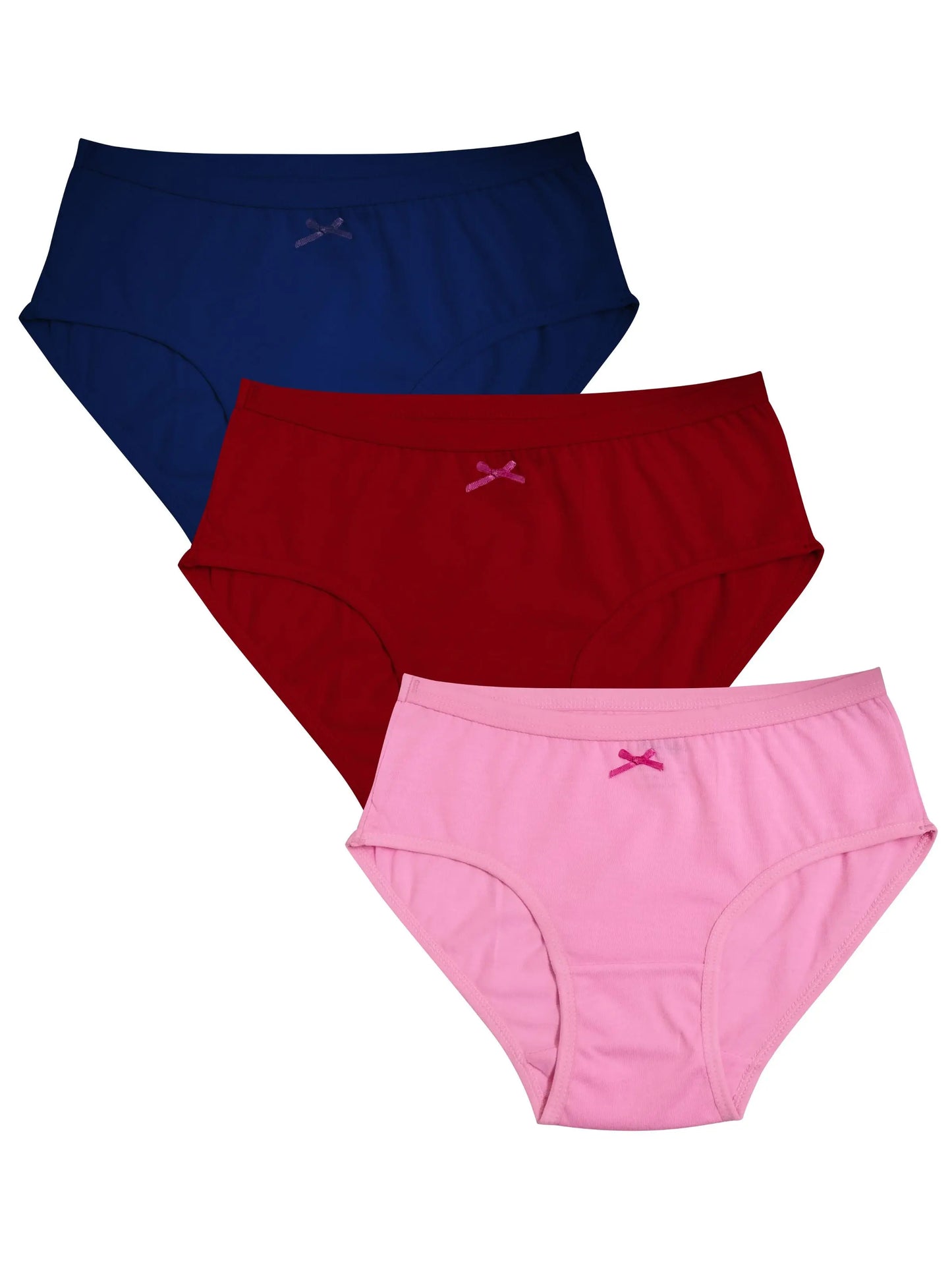 Cotton Hipster Briefs | Breathable | Elasticated Waistband | Blue, Red & Pink Solid Panties