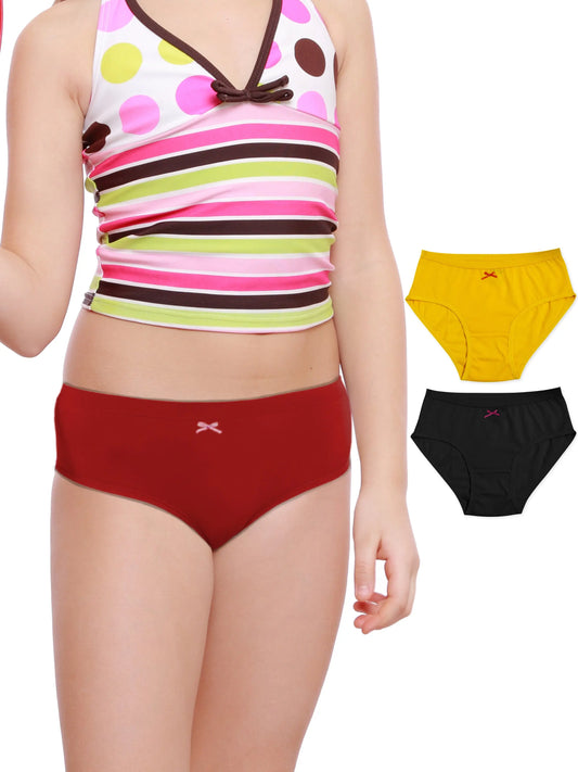 COTTON HIPSTER PANTIES | BLACK, RED & YELLOW BRIEFS