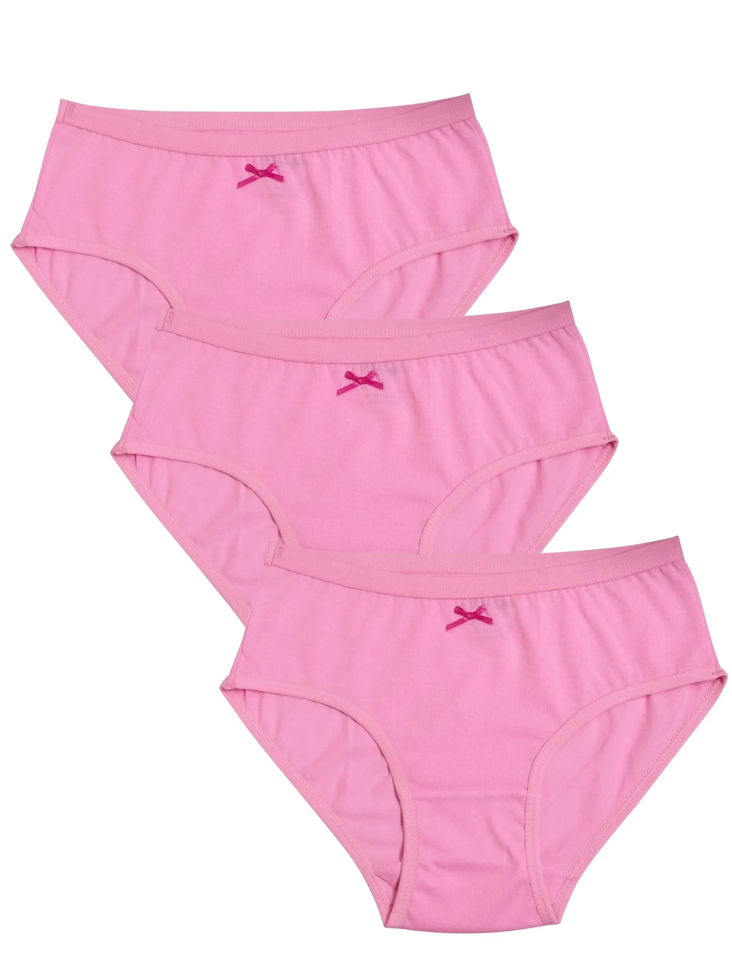 Cotton Hipster Briefs For Girl | Breathable | Elasticated Waistband | Pink Solid Panties Pack Of 3