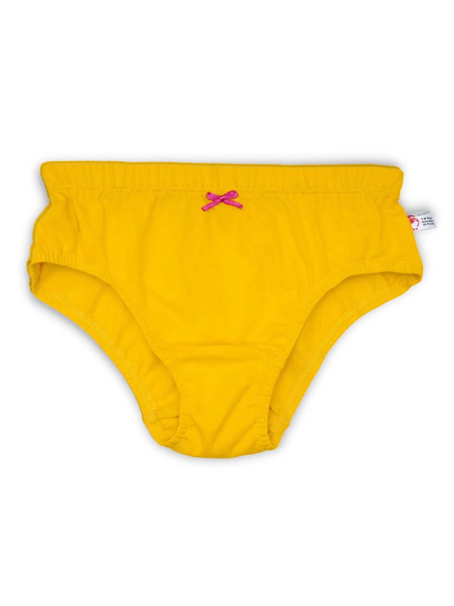 Cotton Hipster Briefs For Girl | Breathable | Elasticated Waistband | Yellow Solid Panties Pack Of 3