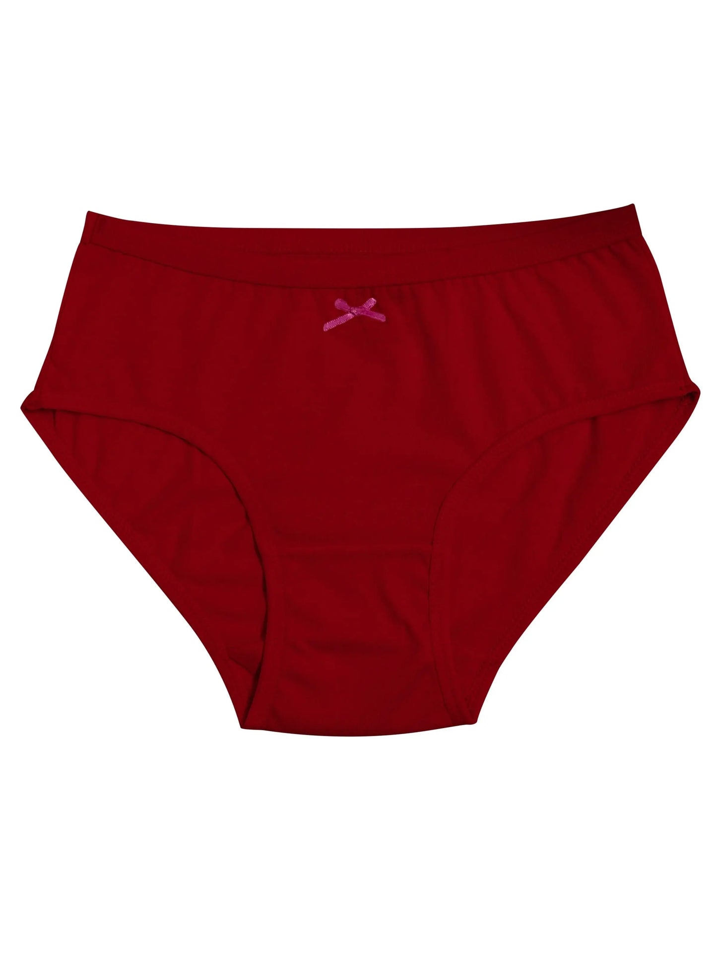 Cotton Hipster Briefs For Girl | Breathable | Elasticated Waistband | Red Solid Panties Pack Of 3