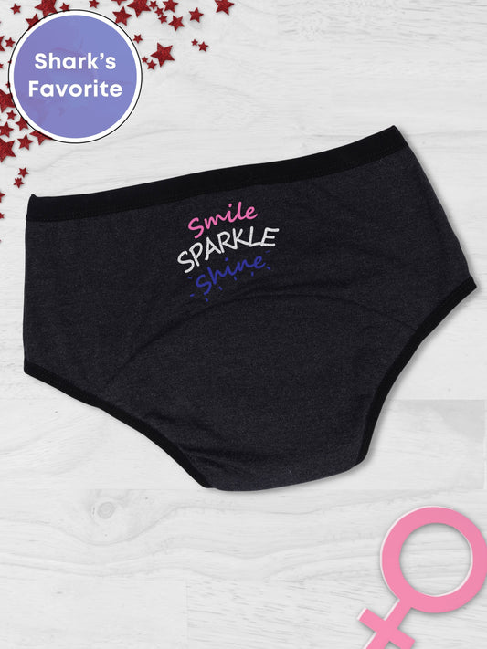 D'chica Smile Sparkle Shine Print Eco-Friendly Anti-Microbial Lining Her Future Period Panties