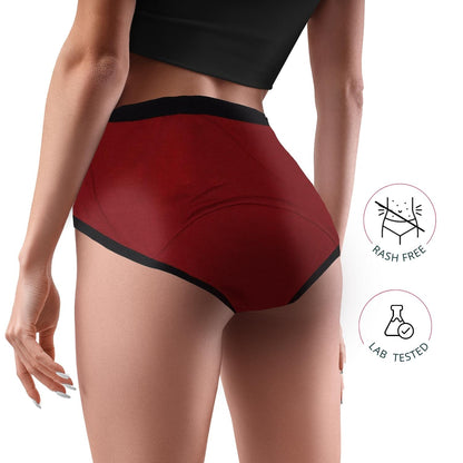 Leakproof & Reusable Maroon Period Underwear For Teenager Girls & Women With Antimicrobial Lining | No Pad Needed | Pack of 2 - D'chica