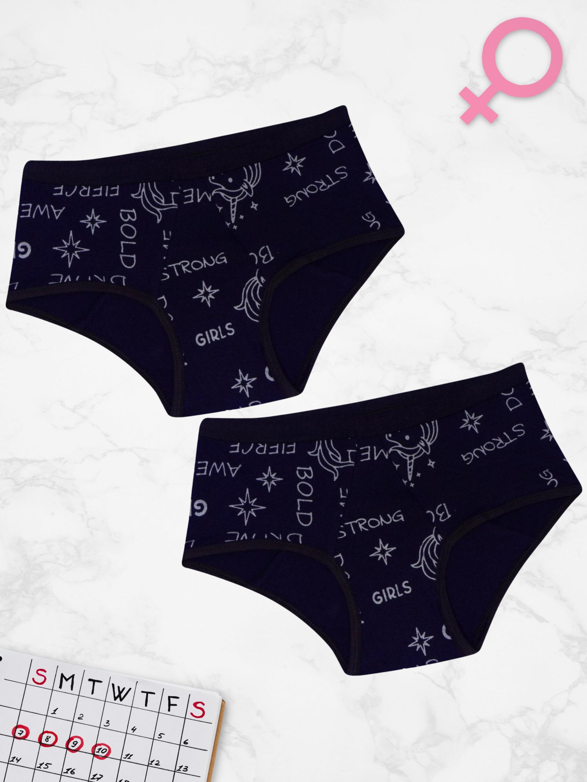 LEAKPROOF & REUSABLE PERIOD UNDERWEAR | METALLIC NAVY BLUE | ANTIMICROBIAL LINING | NO PAD NEEDED