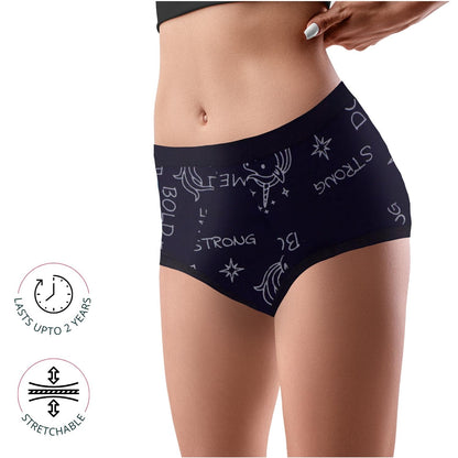 Leakproof & Reusable Metallic Navy Blue Period Underwear For Teenager Girls & Womens With Antimicrobial Lining | No Pad Needed | Pack of 2 - D'chica