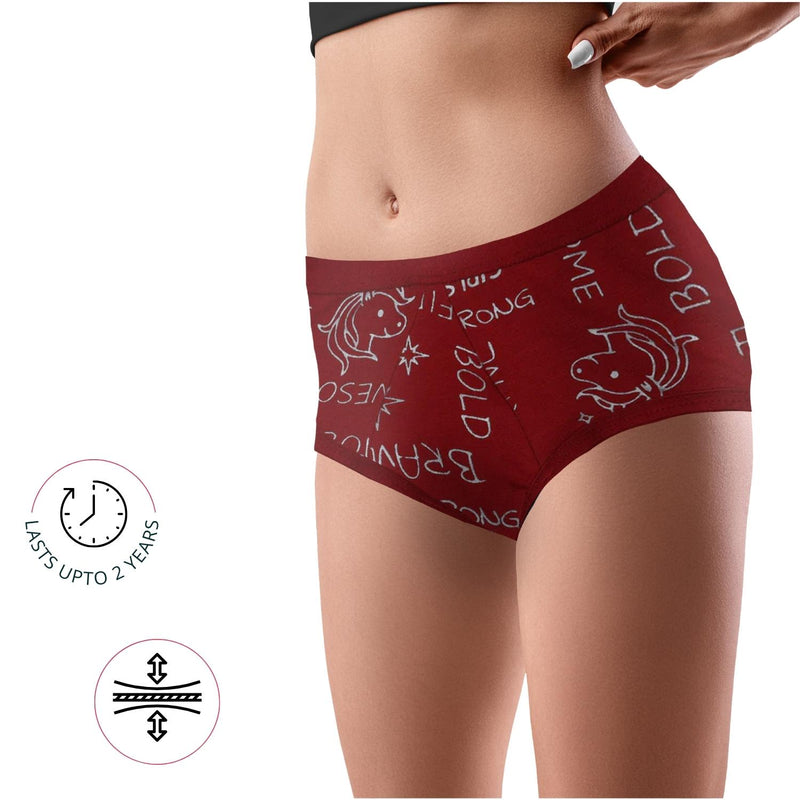 Buy Dchica Self Love Printed EcoFriendly PFOS PFAS Free Period Panty Maroon  for Girls (14-16Years) Online in India, Shop at  - 11746202