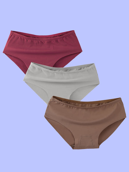 Seamless Hipster Panties | Cotton Crotch & No Visible Panty Lines | Full Coverage in Assorted Colours