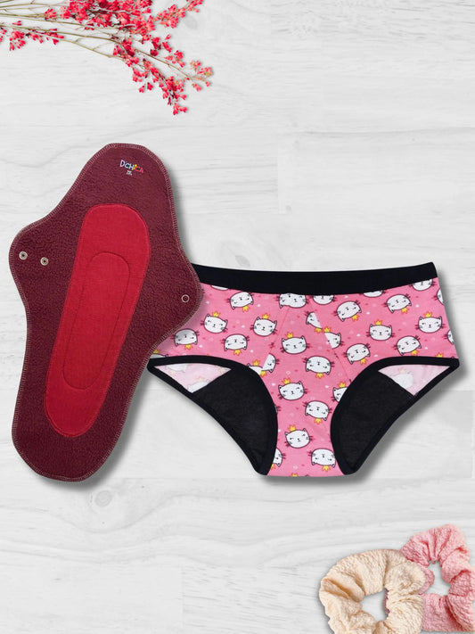 Rash-Free & Skin-Friendly Period Panty & Reusable Sanitary Pads Combo | Antimicrobial Lining