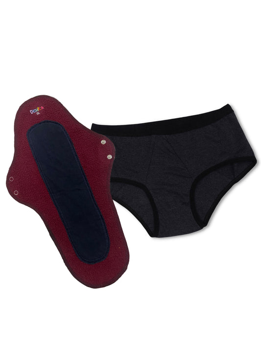 Rash-Free Period Panty & Reusable Sanitary Pads Combo | Skin-Friendly | Antimicrobial Lining