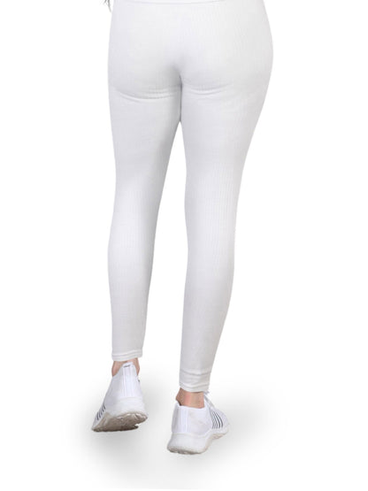 Regular Fit Warm Thermal Leggings | White Winterwear For Girls & Young Women | Set of 1