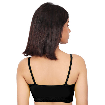 DOUBLE-LAYER THIN STRAP COTTON ATHLETIC BRAS | NON-PADDED BEGINNER BRA | NEON GREEN & BLACK