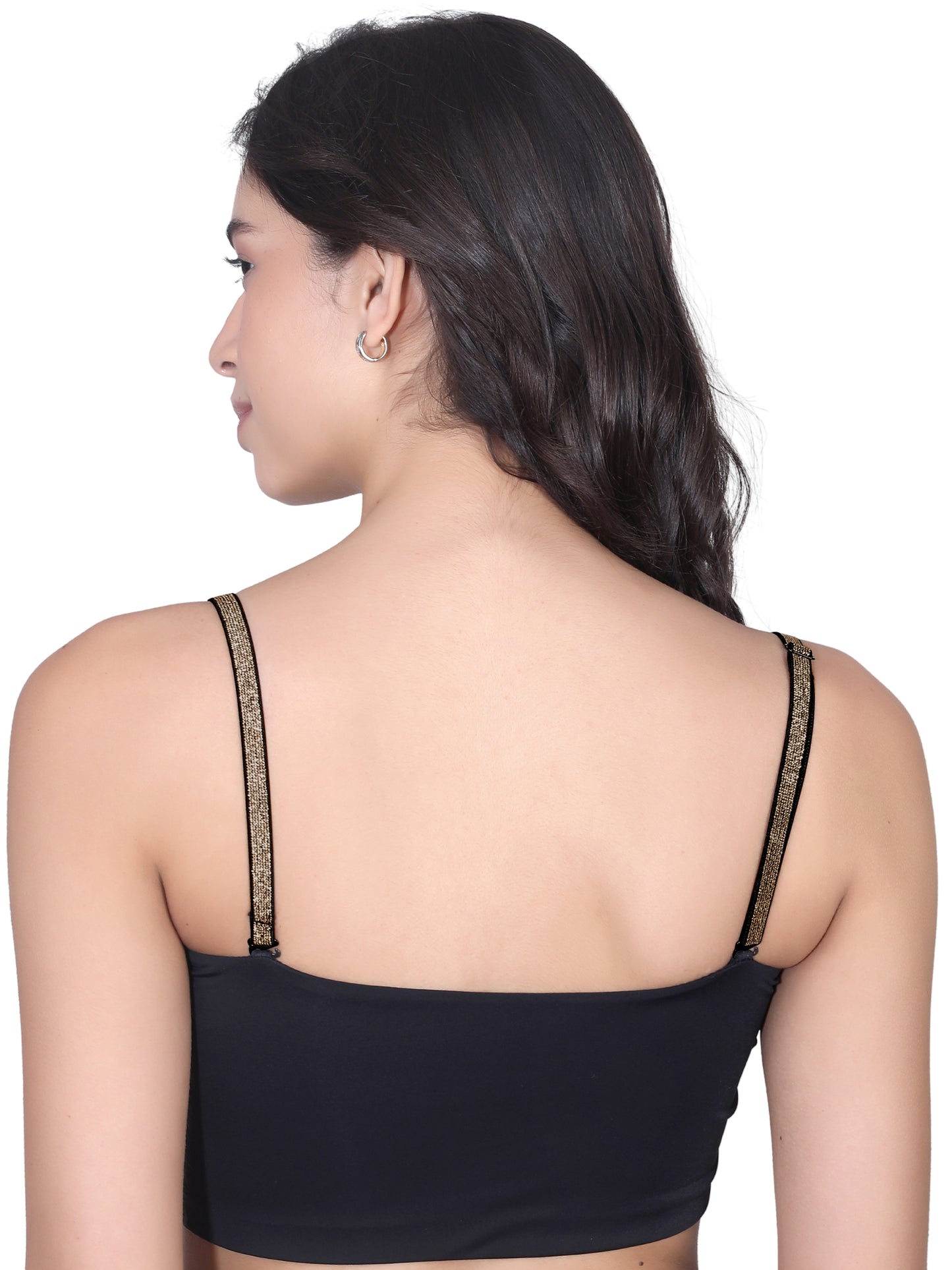 D'chica Cotton Strapless Tube Bra for Women | Bandeau Bra with Removable Pads | Black Tube Top with Adjustable Nylon Elastane Straps - Pack of 3