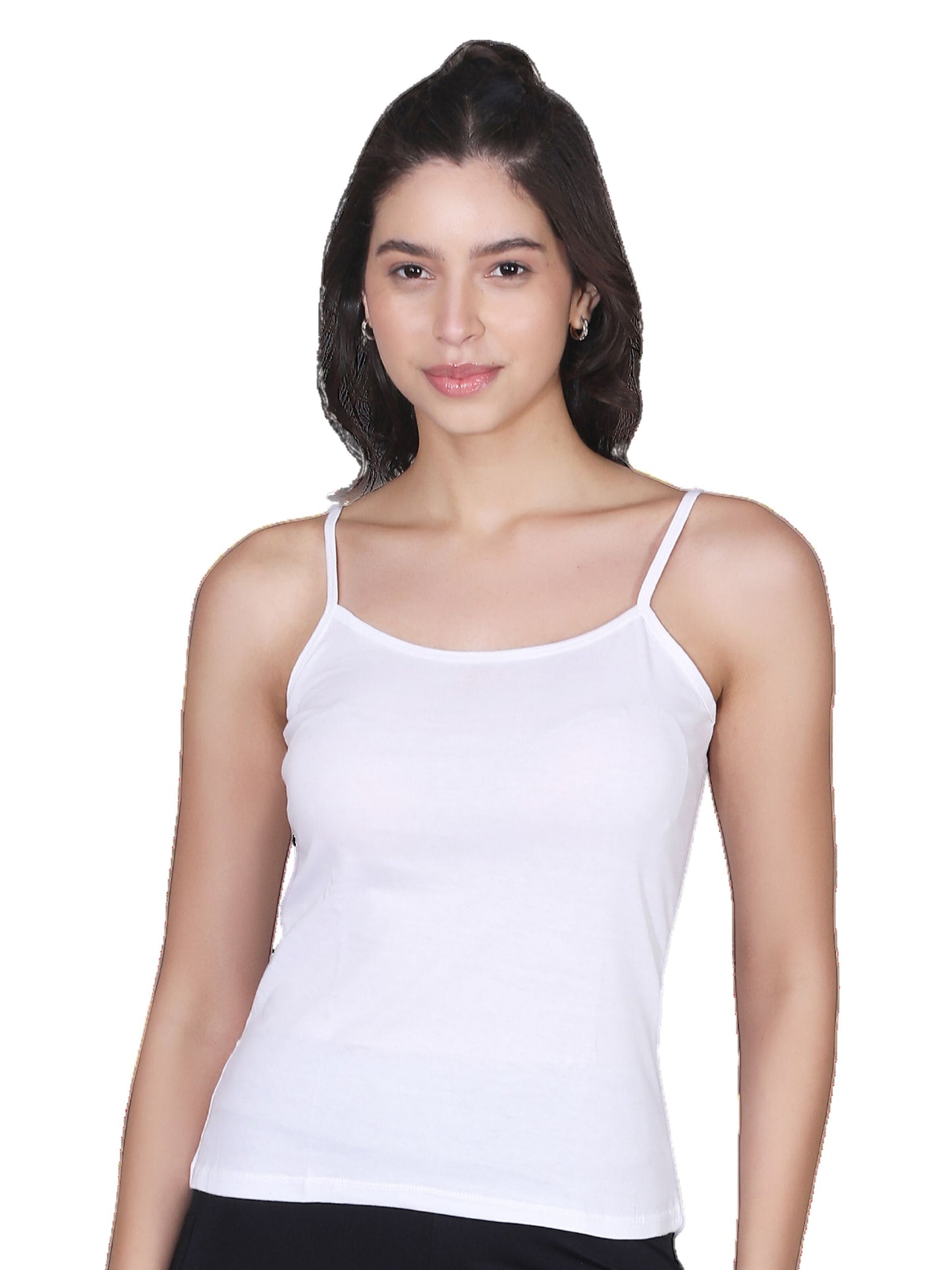 D'chica Skin & White Basic Cotton Camisole for Women Ð Pack of 2, Soft, Sleeveless, Lightweight, and Perfect for Everyday Wear