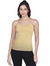 High Coverage Padded Cotton Camisole Bra in Skin Tone with Adjustable Straps