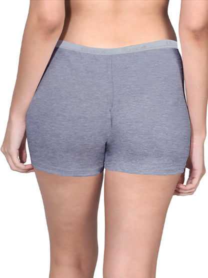 Grey Boyshorts with High Waist, Full Coverage, and Seamless Sides