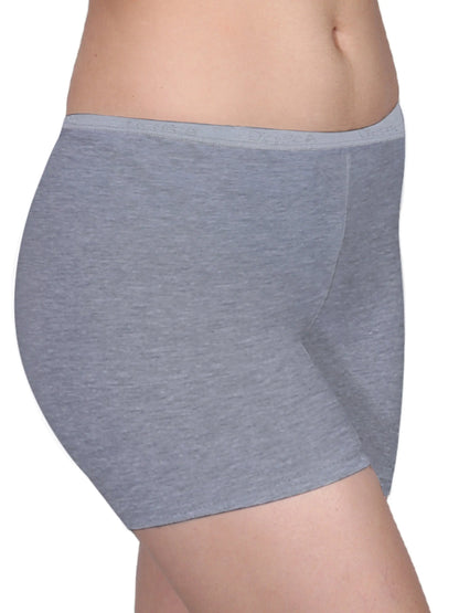 Grey Boyshorts with High Waist, Full Coverage, and Seamless Sides