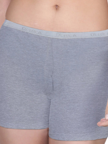 Grey Boyshorts with High Waist, Full Coverage, and Seamless Sides