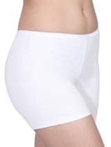 High Waist Long Panties in White with Full Coverage and Seamless Sides