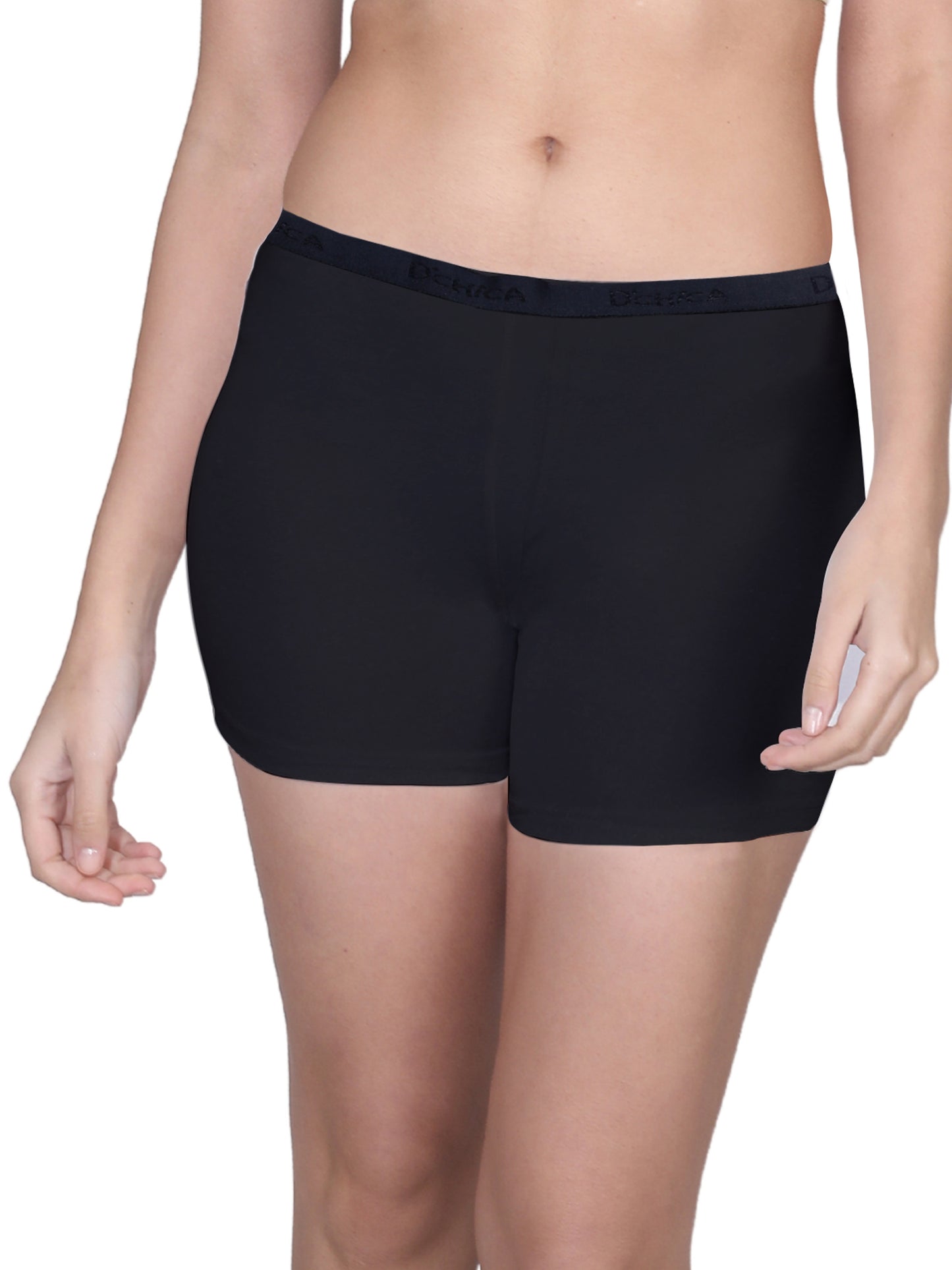 Black Boyshorts with High Waist, Full Coverage, and Seamless Sides