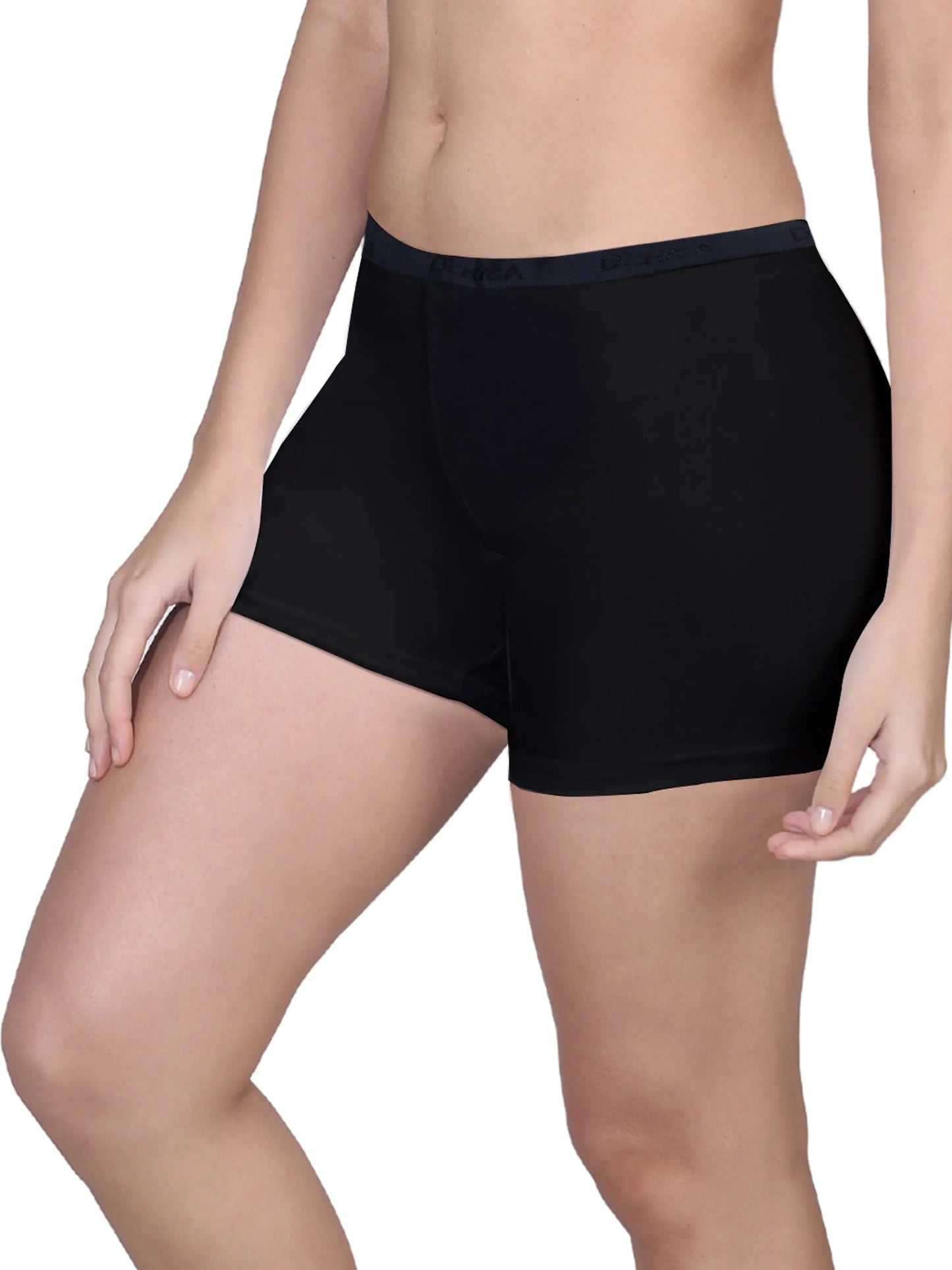 Black Boyshorts with High Waist, Full Coverage, and Seamless Sides