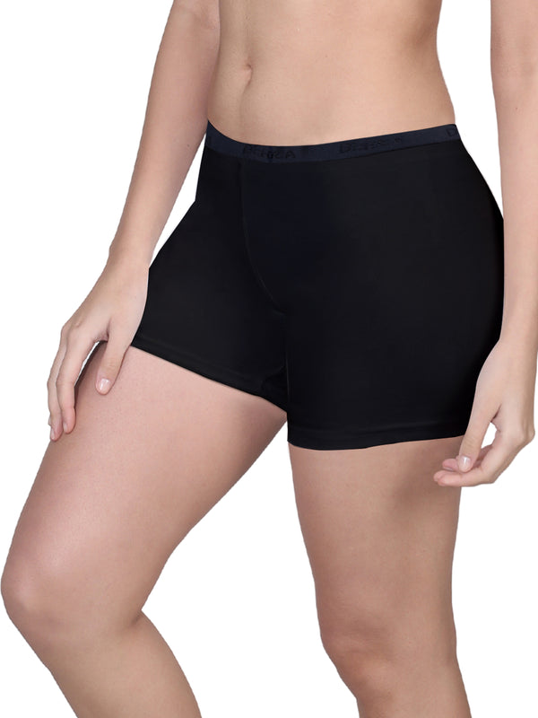 High Waist Long Panties for Women With Full Coverage | No Side Seams | Black Boyshorts Pack of 1