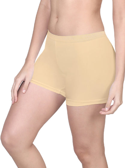 High Waist Long Panties with Full Coverage and No Side Seams in Skin