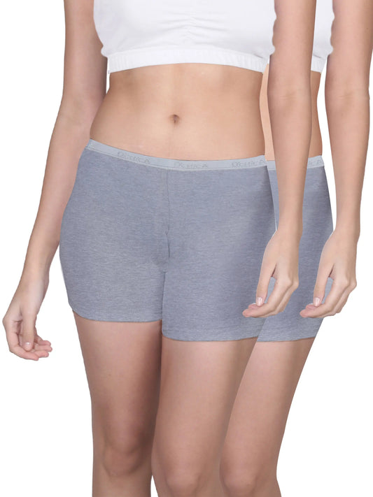 High Waist Boyshorts | Full Coverage | No Side Seams | Grey Boyshorts