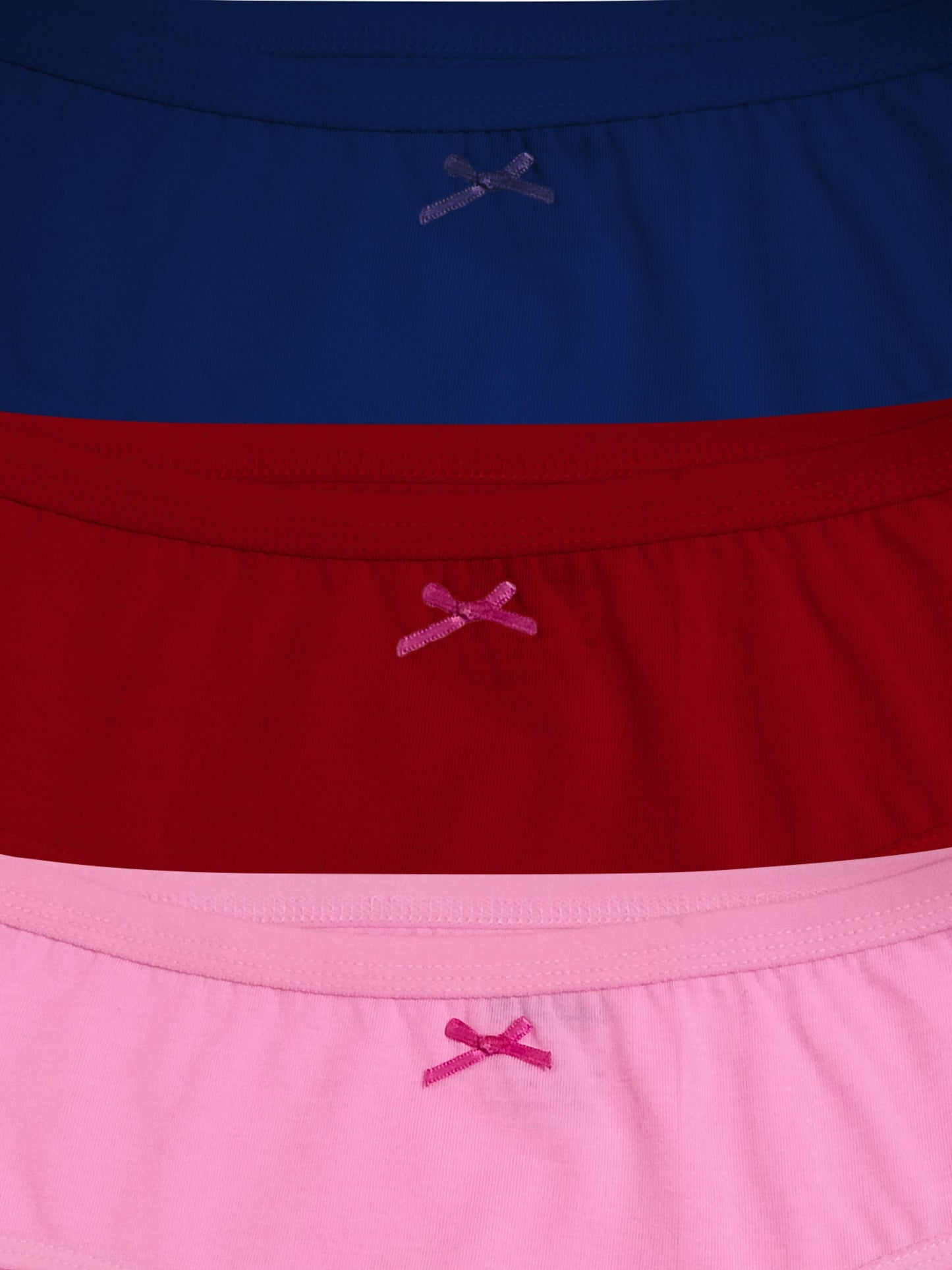 Cotton Hipster Briefs For Women | Breathable | Elasticated Waistband | Blue, Red & Pink Solid Panties Pack Of 3