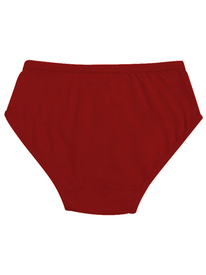 Cotton Hipster Briefs For Women | Breathable | Elasticated Waistband | Red Solid Panties Pack Of 3