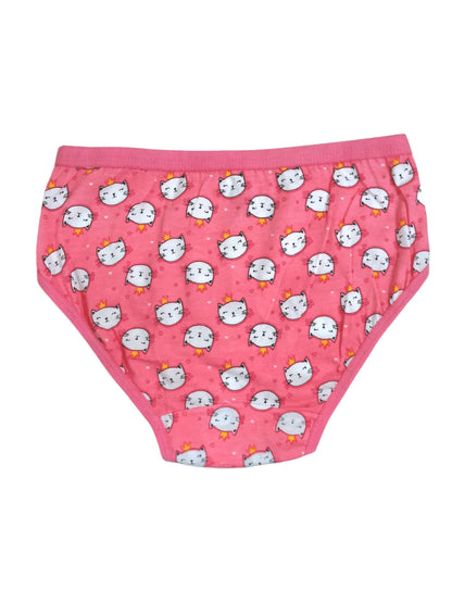 Cotton Hipster Briefs For Women | Breathable | Elasticated Waistband | Pink Cat Panties Pack Of 3