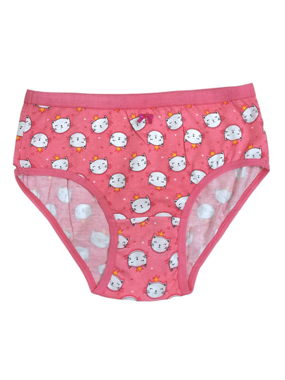 Cotton Hipster Briefs For Women | Breathable | Elasticated Waistband | Pink Cat Panties Pack Of 3