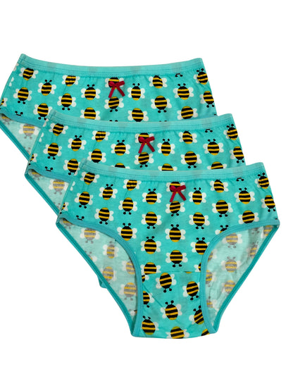 Cotton Hipster Briefs For Women | Breathable | Elasticated Waistband |  Blue Bee Printed Panties Pack Of 3