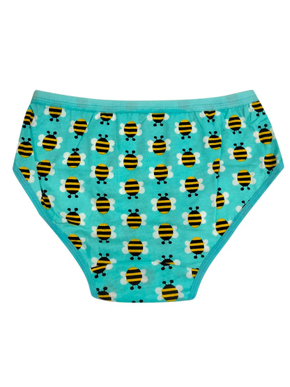 Cotton Hipster Briefs For Women | Breathable | Elasticated Waistband |  Blue Bee Printed Panties Pack Of 3