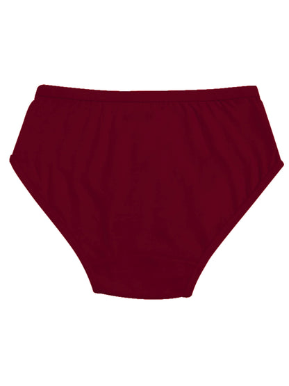 Cotton Hipster Briefs For Women | Breathable | Elasticated Waistband | Maroon Solid Panties Pack Of 3