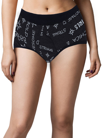 Period Panties | No Pad Needed | Rash Free | Leakproof | Reusable | Printed Black Period Panty