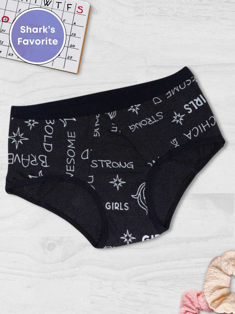 Period Panties | No Pad Needed | Rash Free | Leakproof | Reusable | Printed Black Period Panty