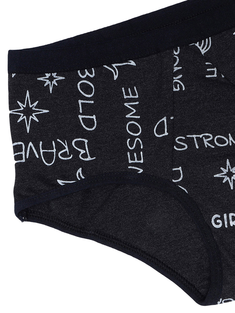 Period Panties | No Pad Needed | Rash Free | Leakproof | Reusable | Printed Black Period Panty