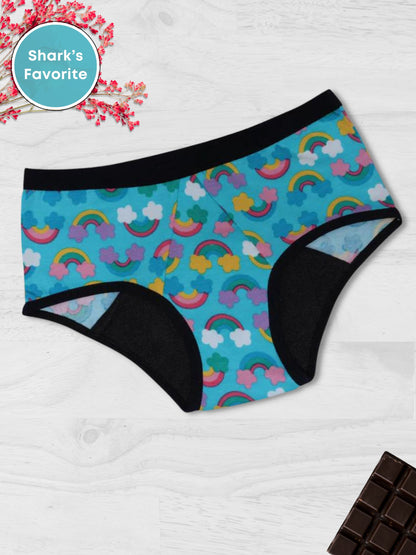 Period Panties | No Pad Needed | Rash Free | Leakproof | Reusable | Rainbow Print Period Panty